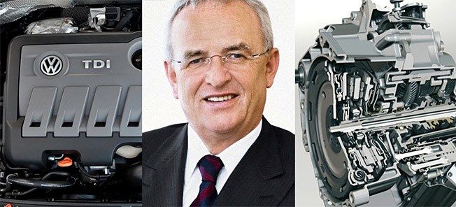 En man i kostym och slips står bredvid en bilmotor. (AI text)