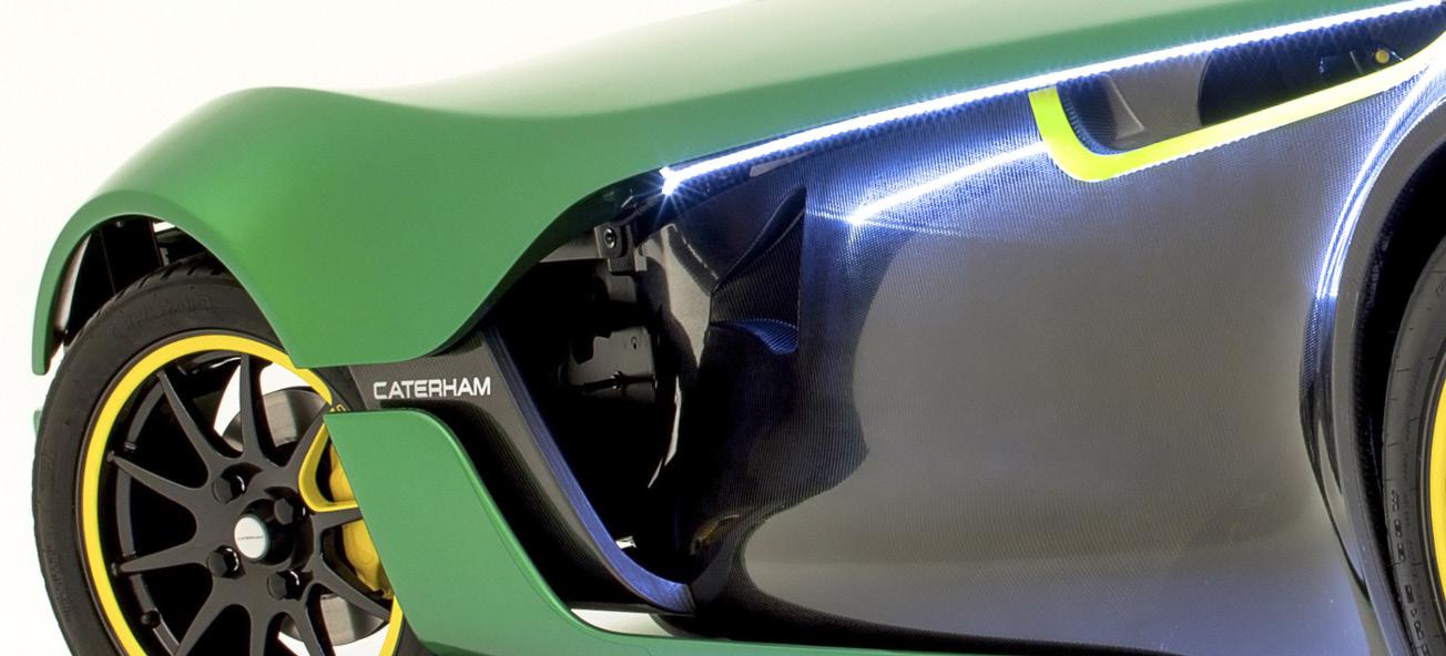 En grön och gul sportbil med en gul streck. (AI text)