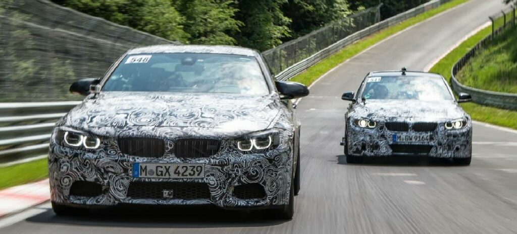 BMW M4 upptäcktes på en racerbana (AI text)