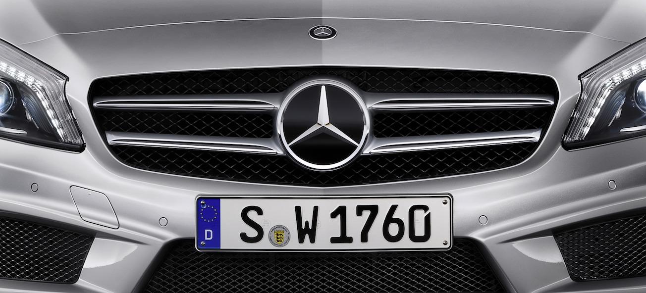 Mercedes-Benz A-klassets framgrill (AI text)