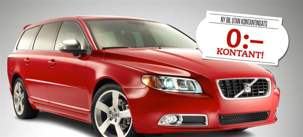 En annons för en röd Volvo V60 med texten "En bil som är värd en miljon dollar." (AI text)