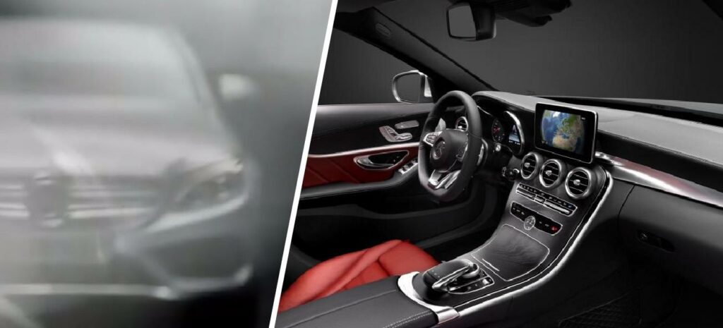 Inredningen i en Mercedes-Benz C-klass (AI text)