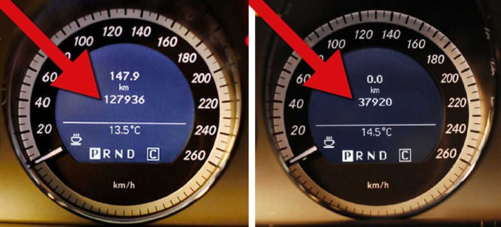 En bil med en hastighetsmätare. (AI text)