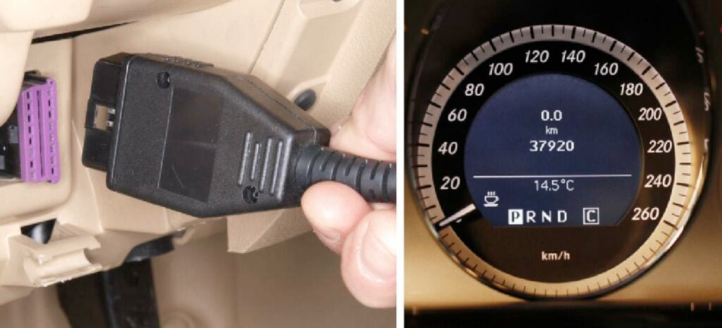 En bil med en tachymeter och en tachymeter (AI text)