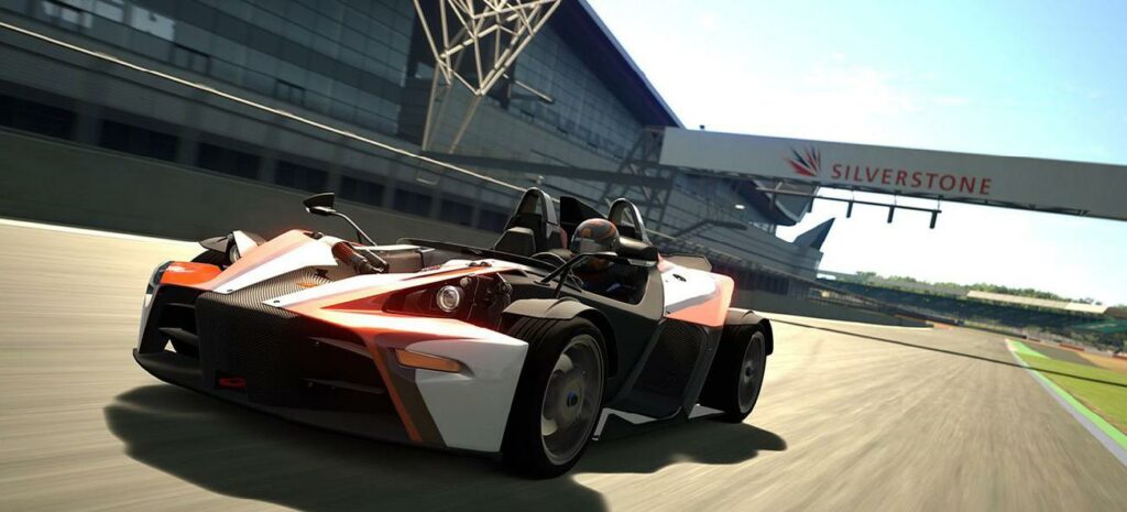 en racecar som kör nerför en bana (AI text)