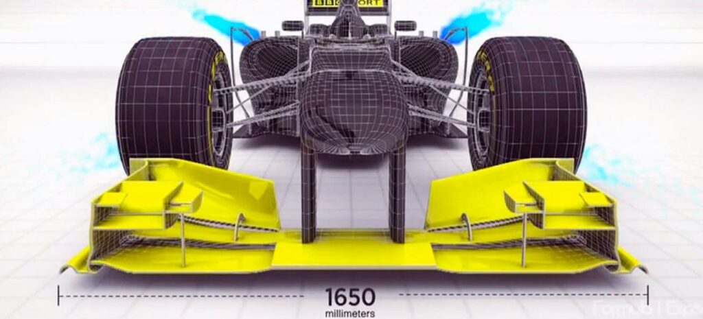 En bil med gult förarstativ och gult bakre stativ. (AI text)