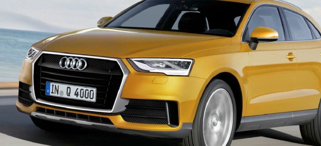 En Audi Q3 SUV parkerad på stranden. (AI text)