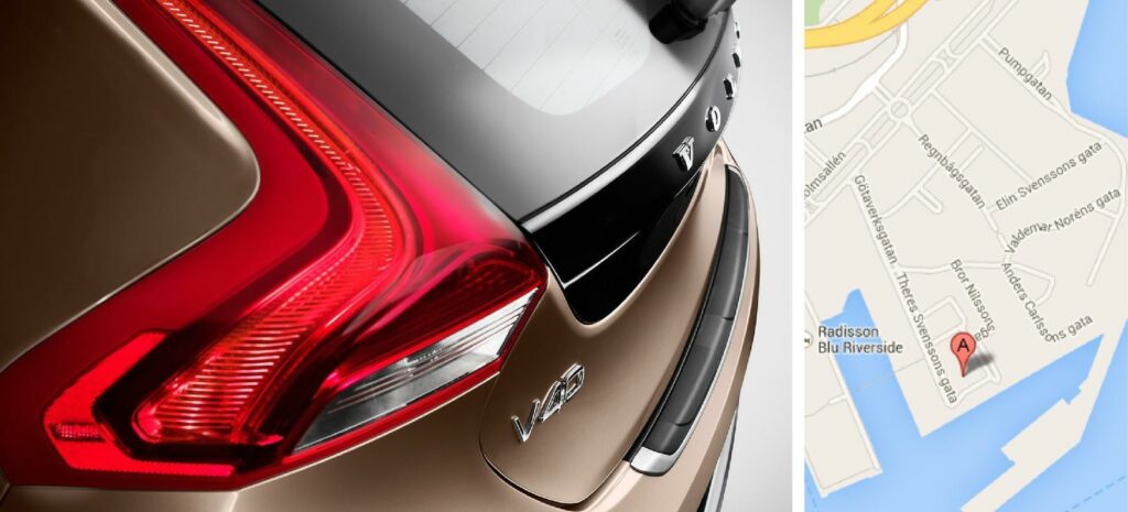 Volvo V60 T6 är en kompakt bil med stor bagageutrymme och bakre kamerabakgrund. (AI text)