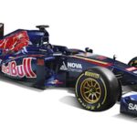 Red Bull-racingbil på vit bakgrund (AI text)
