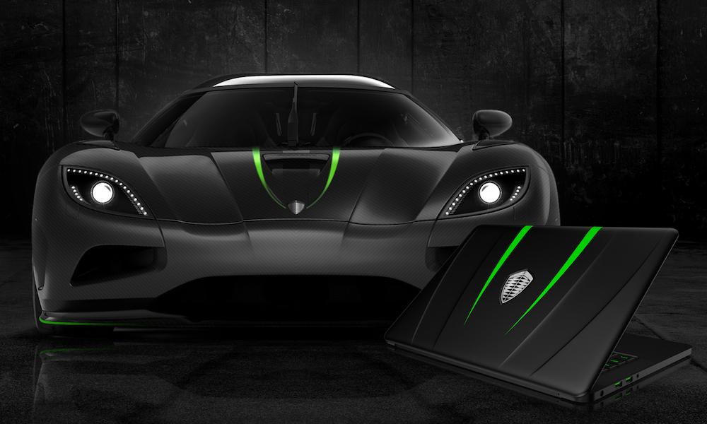 En dator med en grön och svart datorskärm. (AI text)