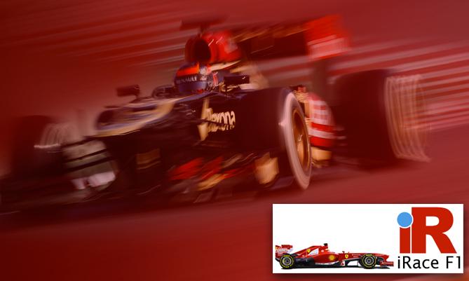 En Lotus F1-bil kör på en racerbana. (AI text)