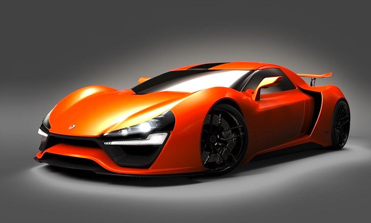 En konceptbil i en mörk rum. (AI text)