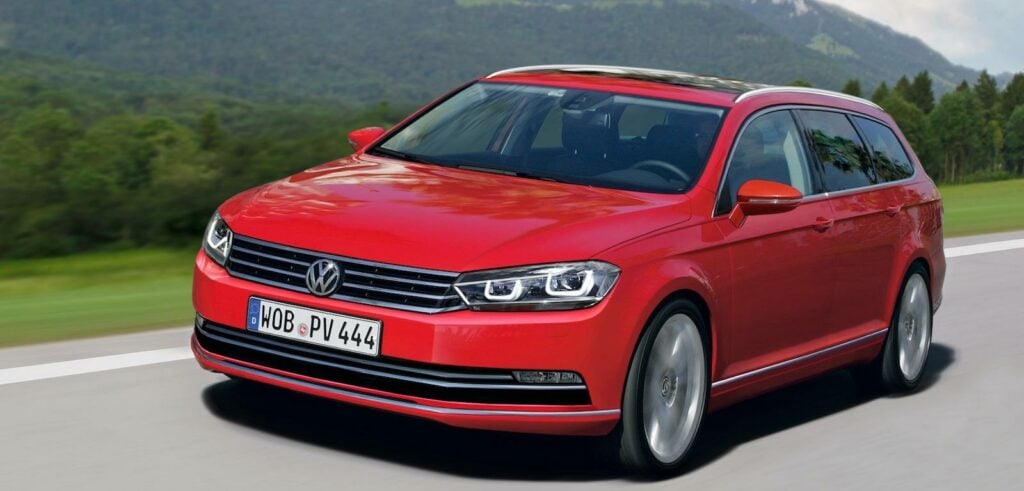 Volkswagen tar inga stora steg designmässigt med nya Passat – ändå är varje karossveck nytt. Premiär blir den 3 juli. Illustration: Schulte Design