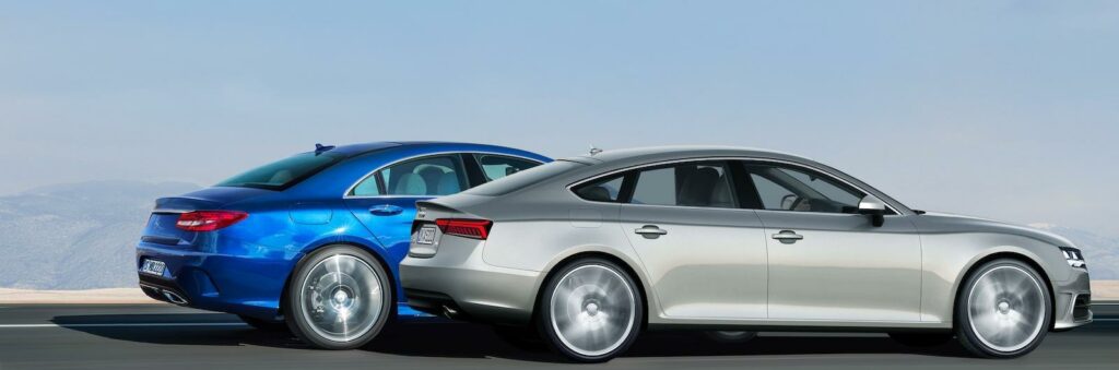 Det hettar till i coupéklassen. Snart får Volkswagen CC och Audi A5 Sportback en ny utmanare i form av Mercedes CLC. Illustration: Schulte Design