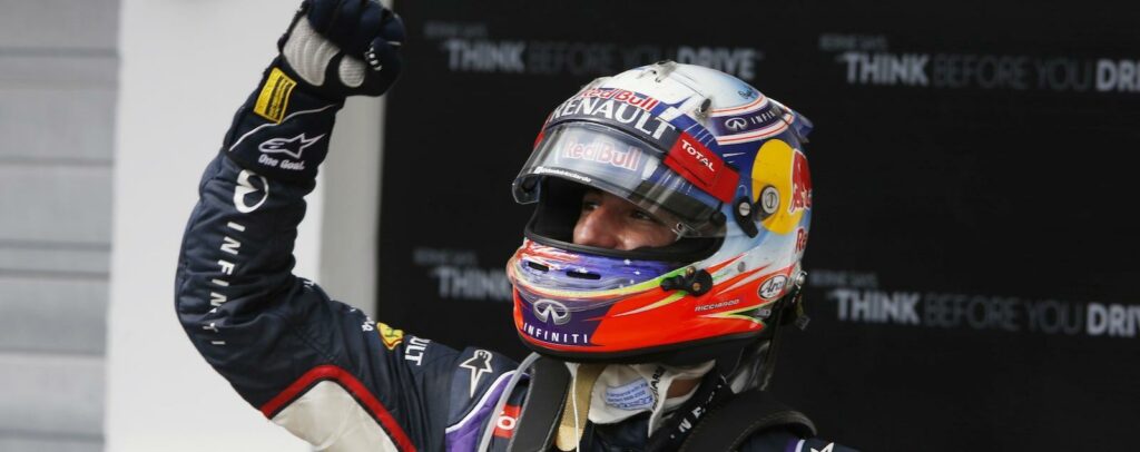 Daniel Ricciardo stod som segrare efter ett ovanligt blött Grand Prix.