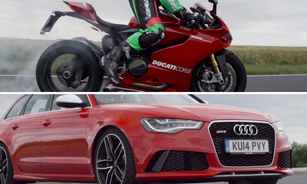 Audi RS4 gentemot Audi (AI text)