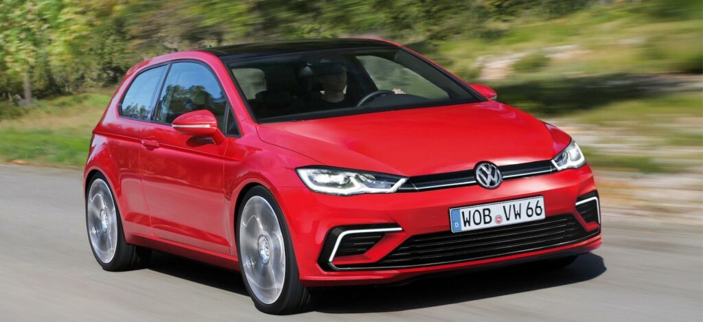 Ungefär så här tänker sig vår illustratör att nästa generation Volkswagen Golf kommer se ut. Däremot blir den inte helt ny, snarare en kraftigt uppdaterad version av dagens modell.