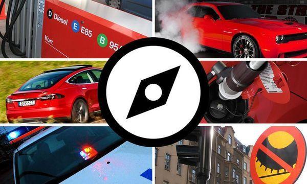 En collage av bilder på bilar och människor (AI text)