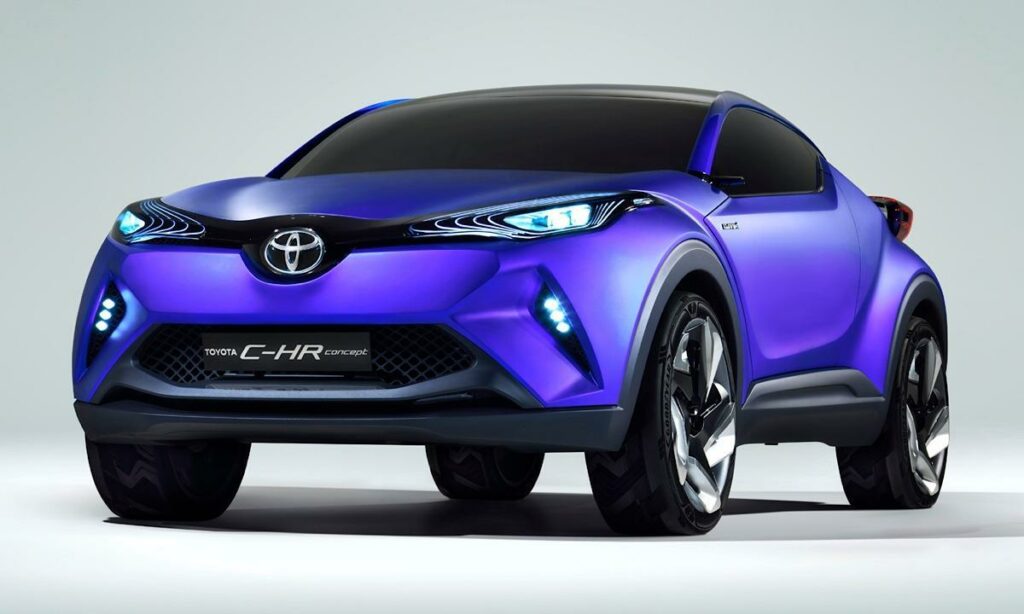 Toyota C-HR SUV är en konceptbil. (AI text)