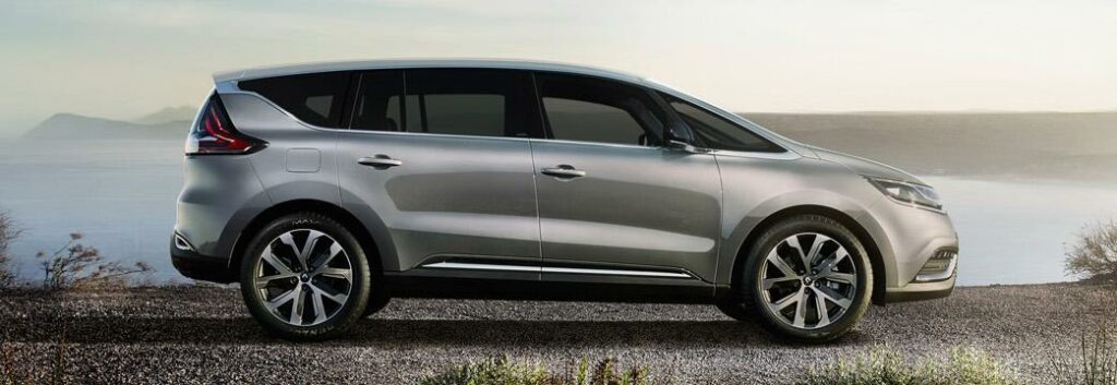 Så här tycker Renault att en modern minibuss ska se ut – mer crossover än familjebuss, alltså. Högre markfrigång ger ett tuffare utseende men det är osäkert om nya Espace får fyrhjulsdrift.