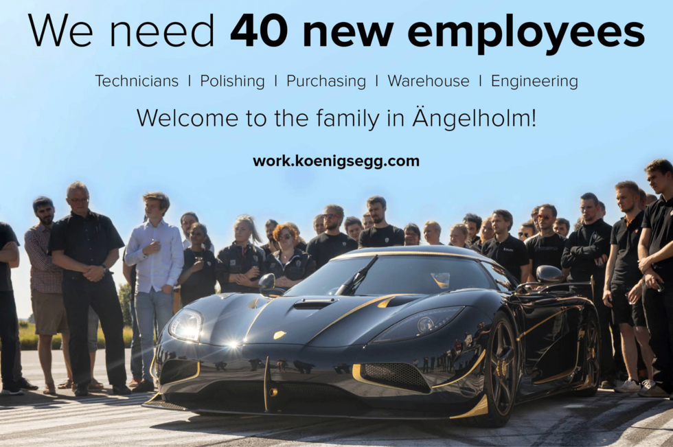 40 drömjobb att söka på Koenigsegg
