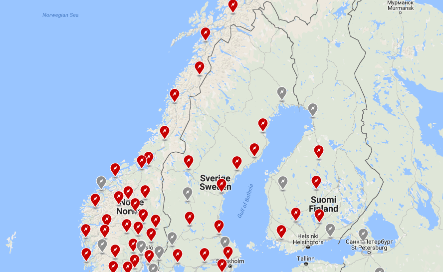 Här hamnar Teslas nya Supercharger-stationer