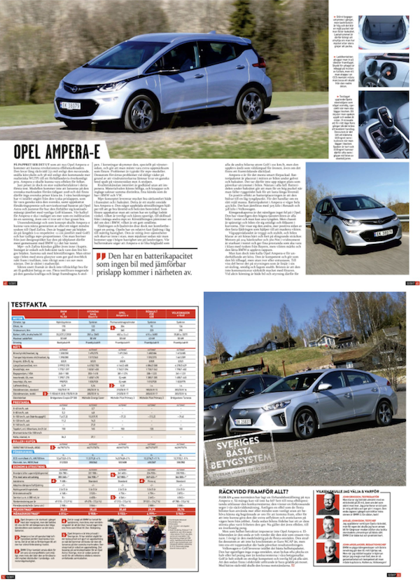 Vi testar Opel Ampera-e mot konkurrenterna