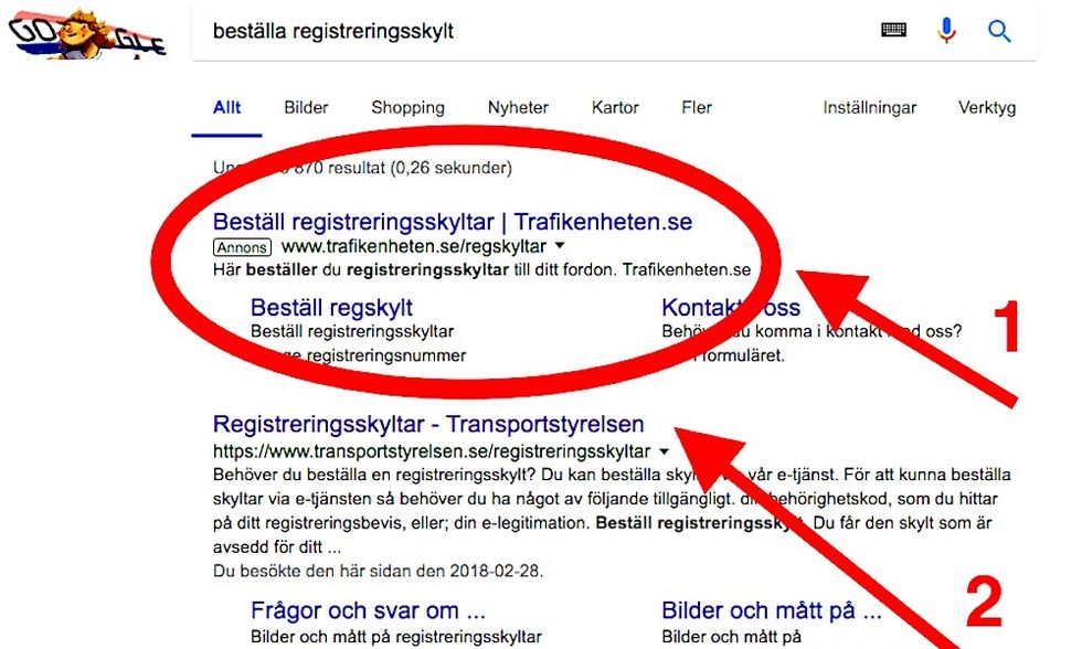 Bluffsajten Trafikenheten.se dömd till  hårda böter