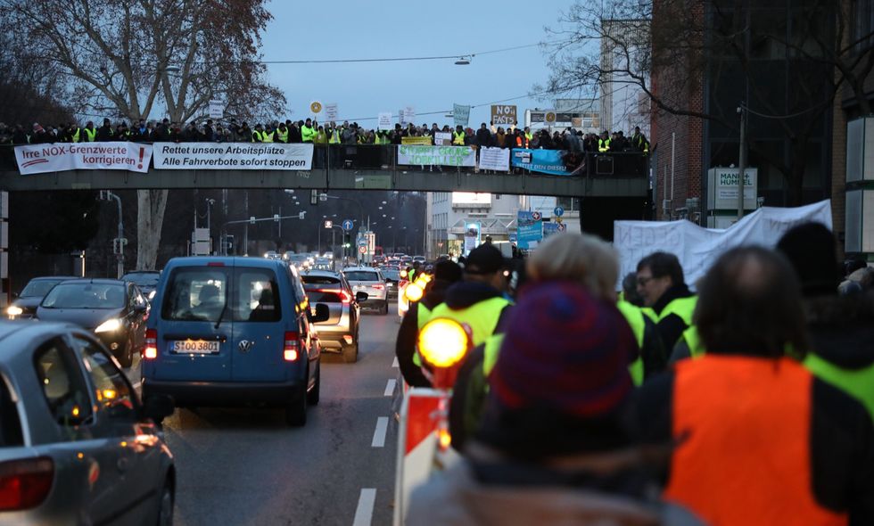 Protesterar mot dieselförbudet: 