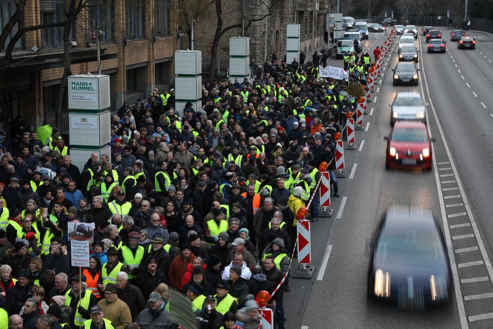 Protesterar mot dieselförbudet: 