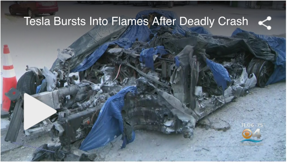 Teslaförare dog i eldsvåda – dörrhandtagen gick inte att öppna