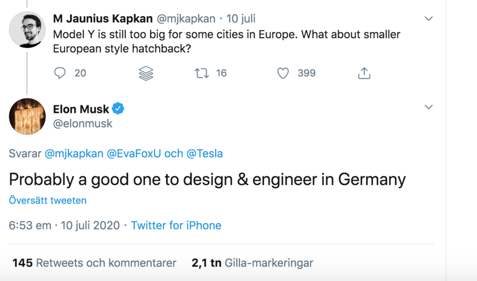 Elon Musk: ”Våra bilar är för dyra”