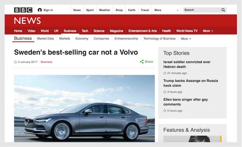 Volkswagen petar ned Volvo – en världsnyhet