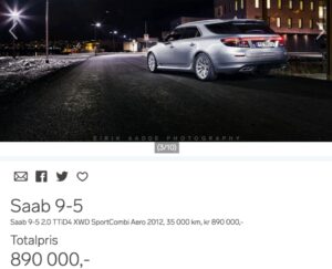 Tillfälle att köpa den extremt ovanliga Saaben