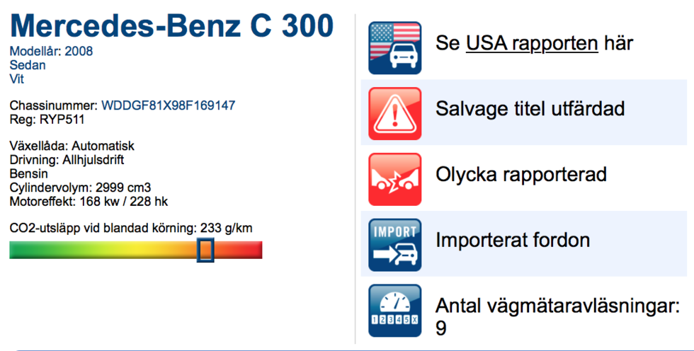 Skrotklassad Mercedes hos auktoriserad säljare