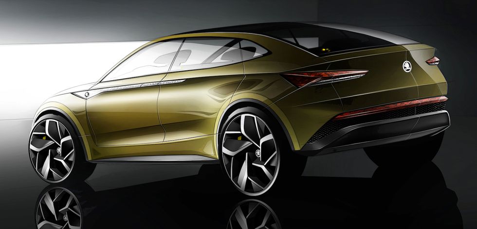 Nya detaljer och bilder: Skoda smygvisar ny elsuv
