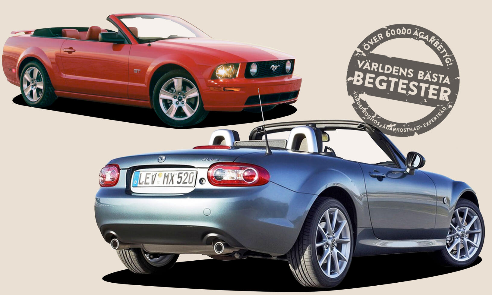 En bil med en cabriolettak och ett cabriolettak. (AI text)