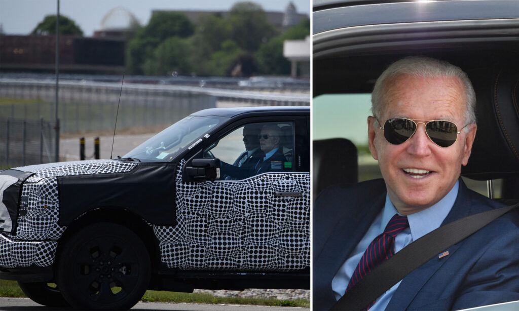 USA:s president Joe Biden var entusiastisk efter att ha fått ratta Fords nya el-pickup en dag innan den officiella premiären.