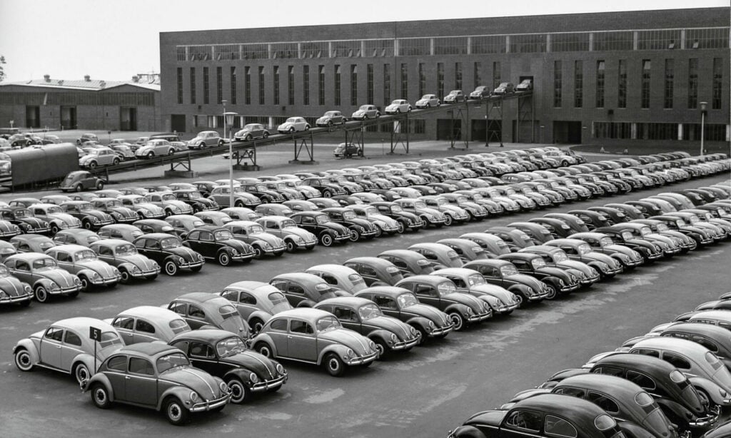 VW-fabriken i Wolfsburg på 1950-talet.
