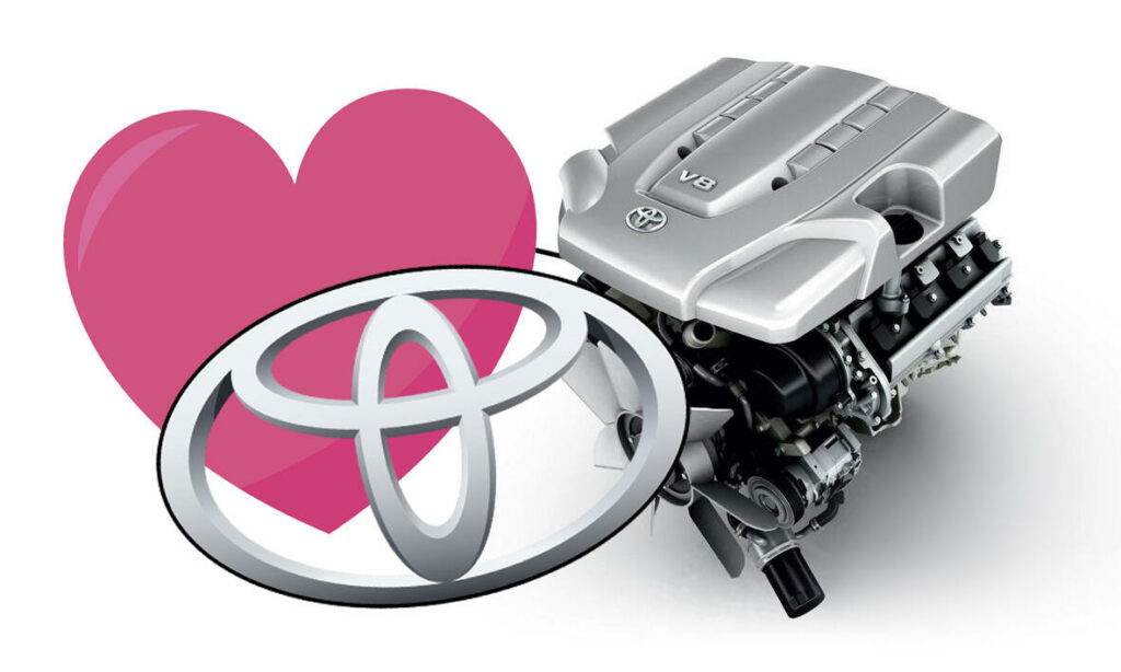 En Toyota-motor med ett hjärta på den (AI text)