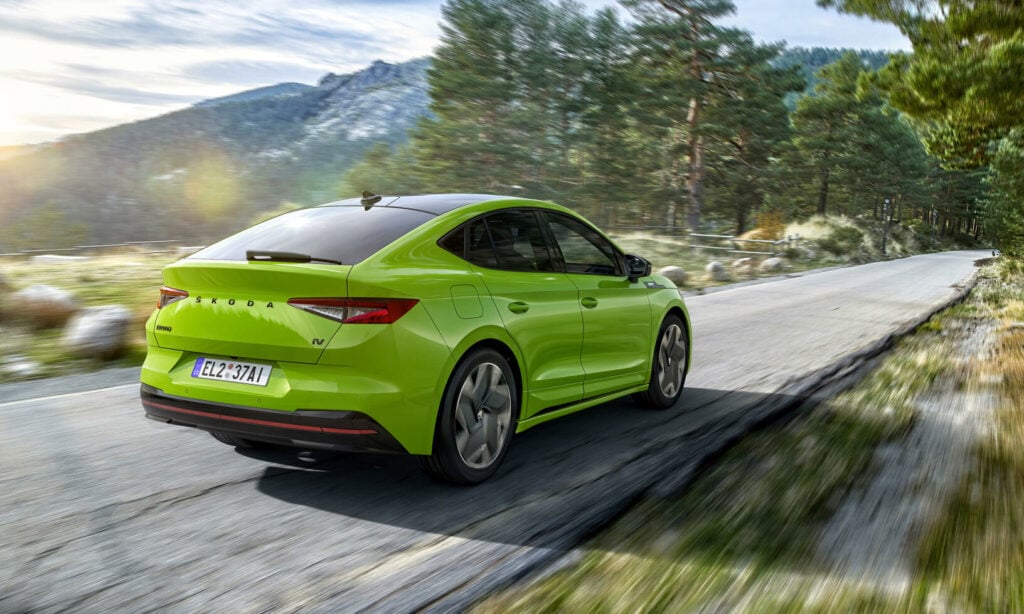 Skoda Enyaq Coupé RS iV med fyrhjulsdrift och 299 hästkrafter.