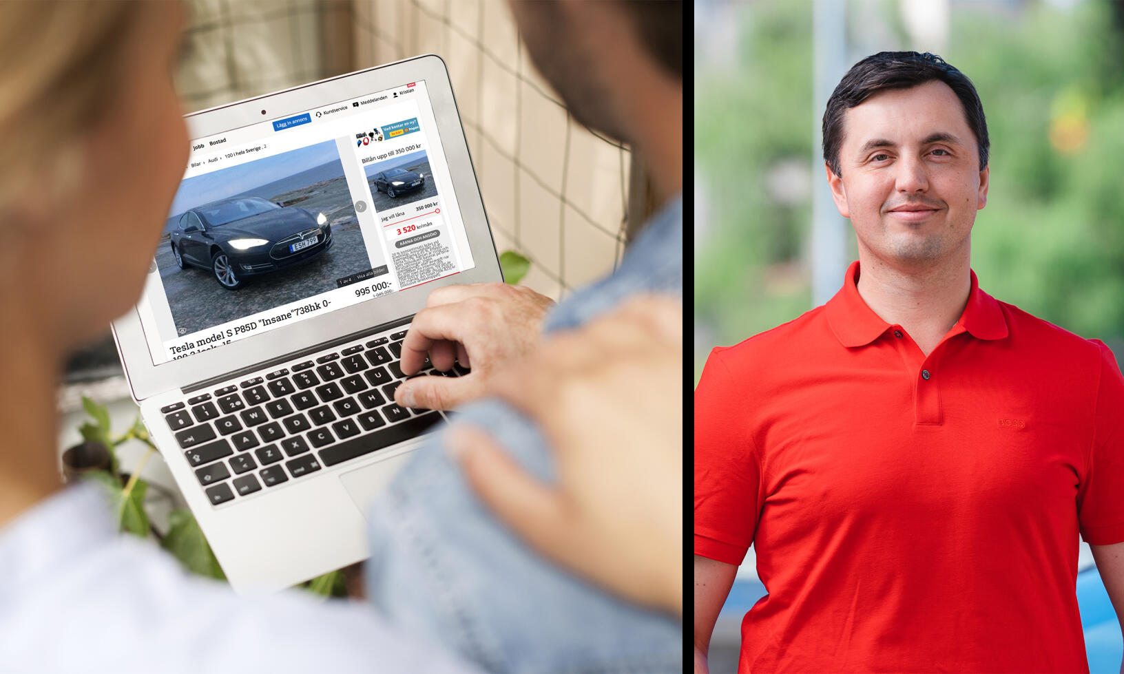 7 av 10 svenskar har köpt eller sålt någonting på Blocket. Till höger: Marcin Stepman, fordonsexpert på Blocket.