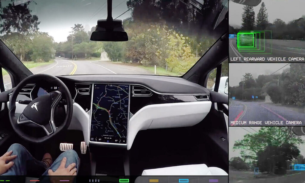 en bil med förare i förarsätet (AI text)