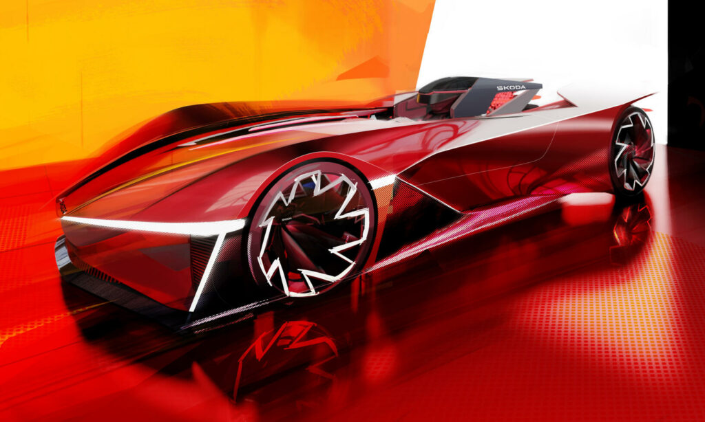 Skodas har delat konceptritningar på en ensitsig elektrisk tävlingsbil som ska vara inspirerad av en raritet från tillverkarens förflutna.
