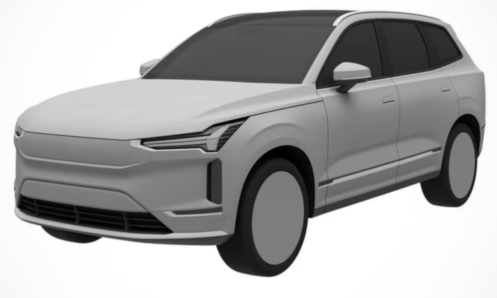 Volvo EX90:s yttre form avslöjades tidigare i år av några patentrenderingar.