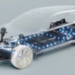 En bil med genomskinligt chassi. (AI text)