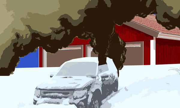 en bil i snön (AI text)