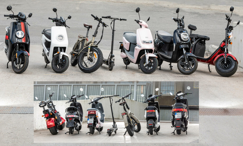Niu N-GT, Niu M+, Rawbike, Extra, Drax, Vässla och Scogo ingår i vårt test.