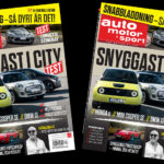 En tidskriftsomslag med en bil och en person (AI text)