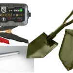 En bil med en generator och en skopa. (AI text)